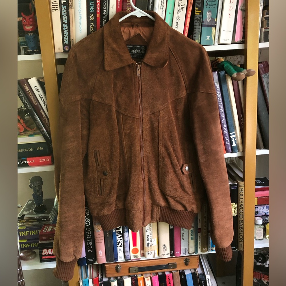 Vintage Suede Bomber Jacket